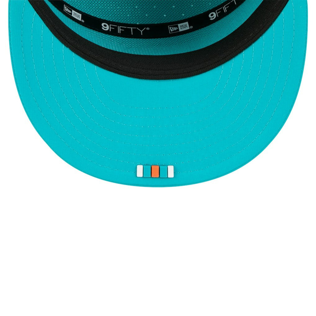 Miami Dolphins New Era 2025 Sideline Split Panel 9FIFTY Snapback Hat - Aqua online
