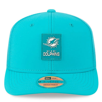 Miami Dolphins New Era 2025 Sideline 9SEVENTY Trucker Adjustable Hat - Aqua cheap