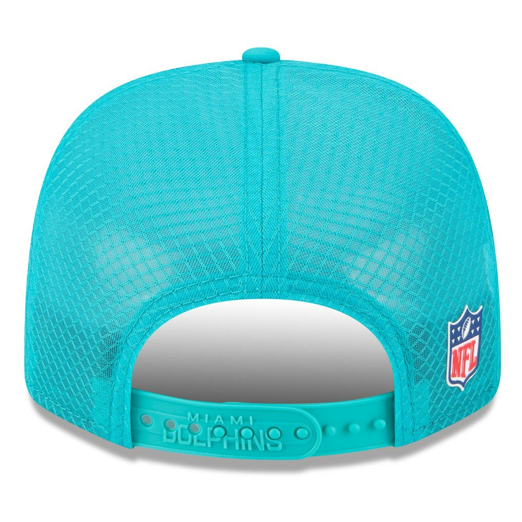 Miami Dolphins New Era 2025 Sideline 9SEVENTY Trucker Adjustable Hat - Aqua cheap
