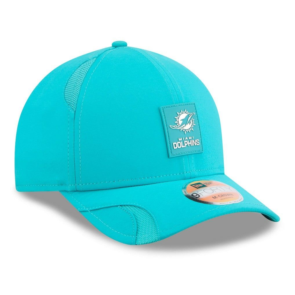 Miami Dolphins New Era 2025 Sideline M-Crown 9FORTY Adjustable Hat - Aqua on sale