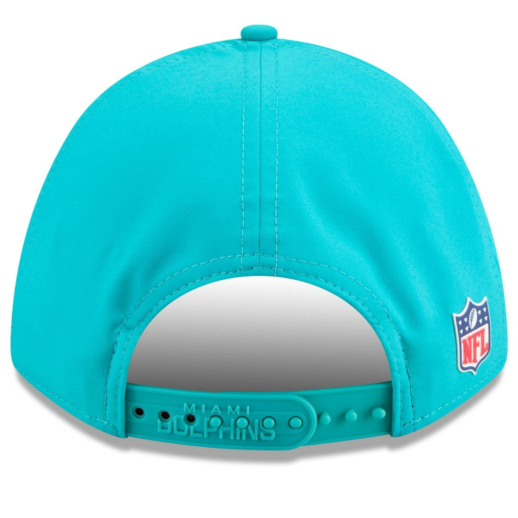 Miami Dolphins New Era 2025 Sideline M-Crown 9FORTY Adjustable Hat - Aqua on sale