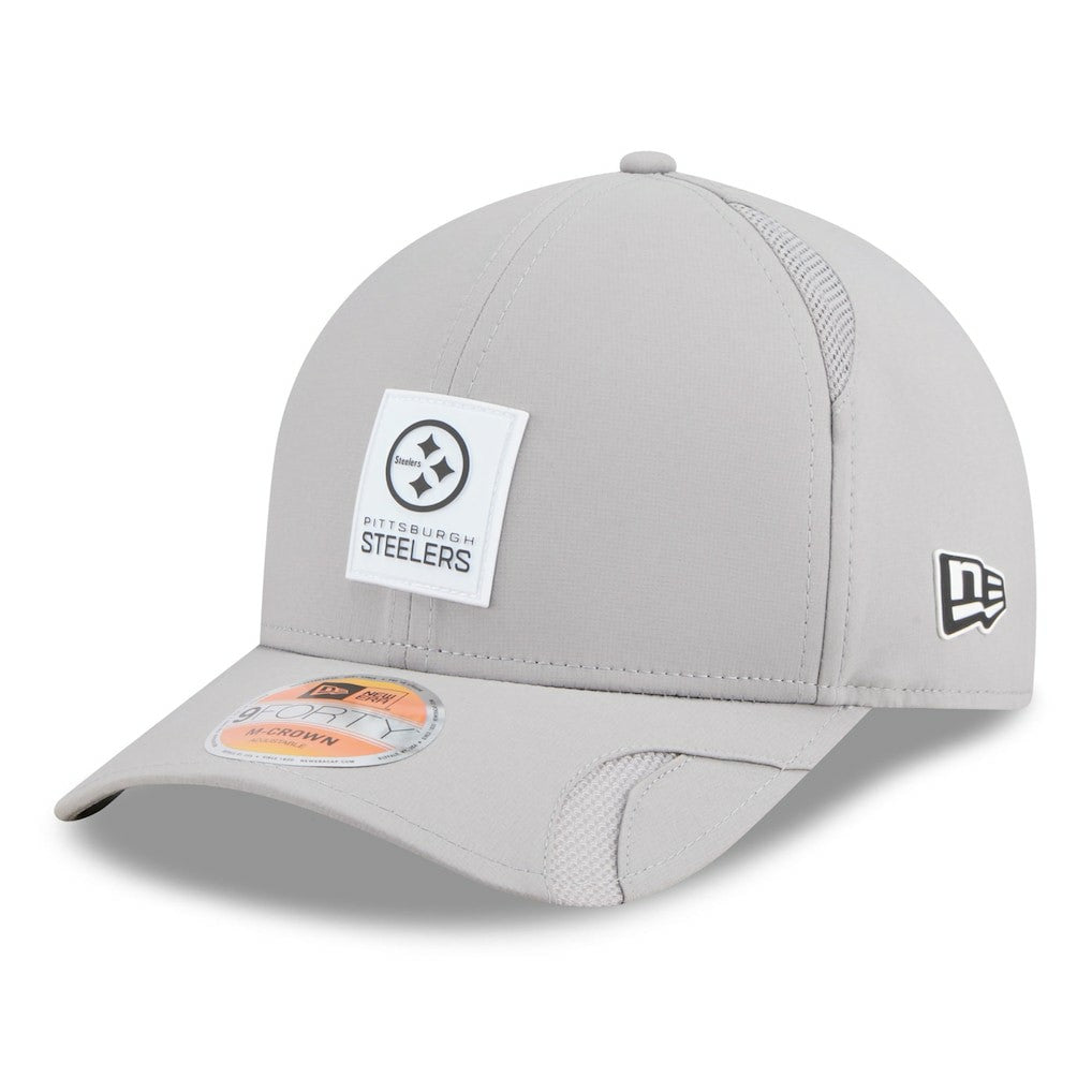 Pittsburgh Steelers New Era 2025 Sideline M-Crown 9FORTY Adjustable Hat - Gray discount