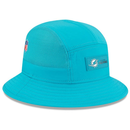 Miami Dolphins New Era 2025 Sideline Bucket Hat - Aqua on sale