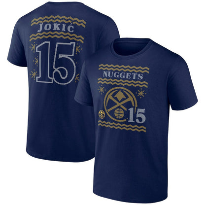 Nikola Jokic Denver Nuggets Ugly Sweater Name & Number T-Shirt sale - Navy for sale