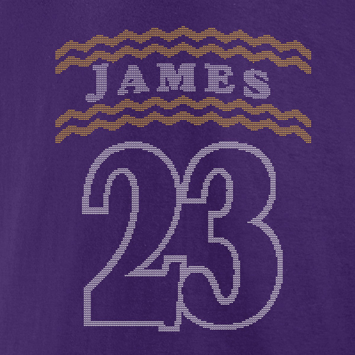 LeBron James Los Angeles Lakers Ugly Sweater Name & Number T-Shirt - Purple shop