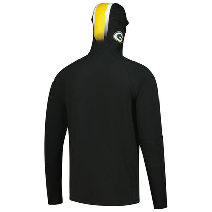 Green Bay Packers New Era Functional Fandom Balaclava Helmet Stripe Tri-Blend Hoodie - Black sale