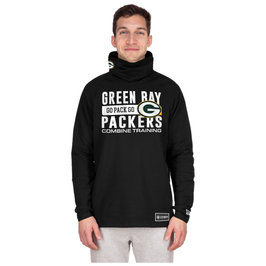 Green Bay Packers New Era Functional Fandom Balaclava Helmet Stripe Tri-Blend Hoodie - Black sale