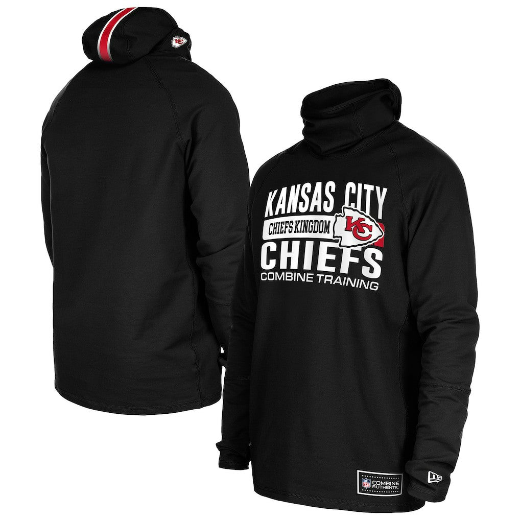 Kansas City Chiefs New Era Functional Fandom Balaclava Helmet Stripe Tri-Blend Hoodie - Black sale