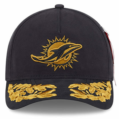 Miami Dolphins New Era x Alpha Industries A-Frame 9FORTY Adjustable Hat - Black for sale