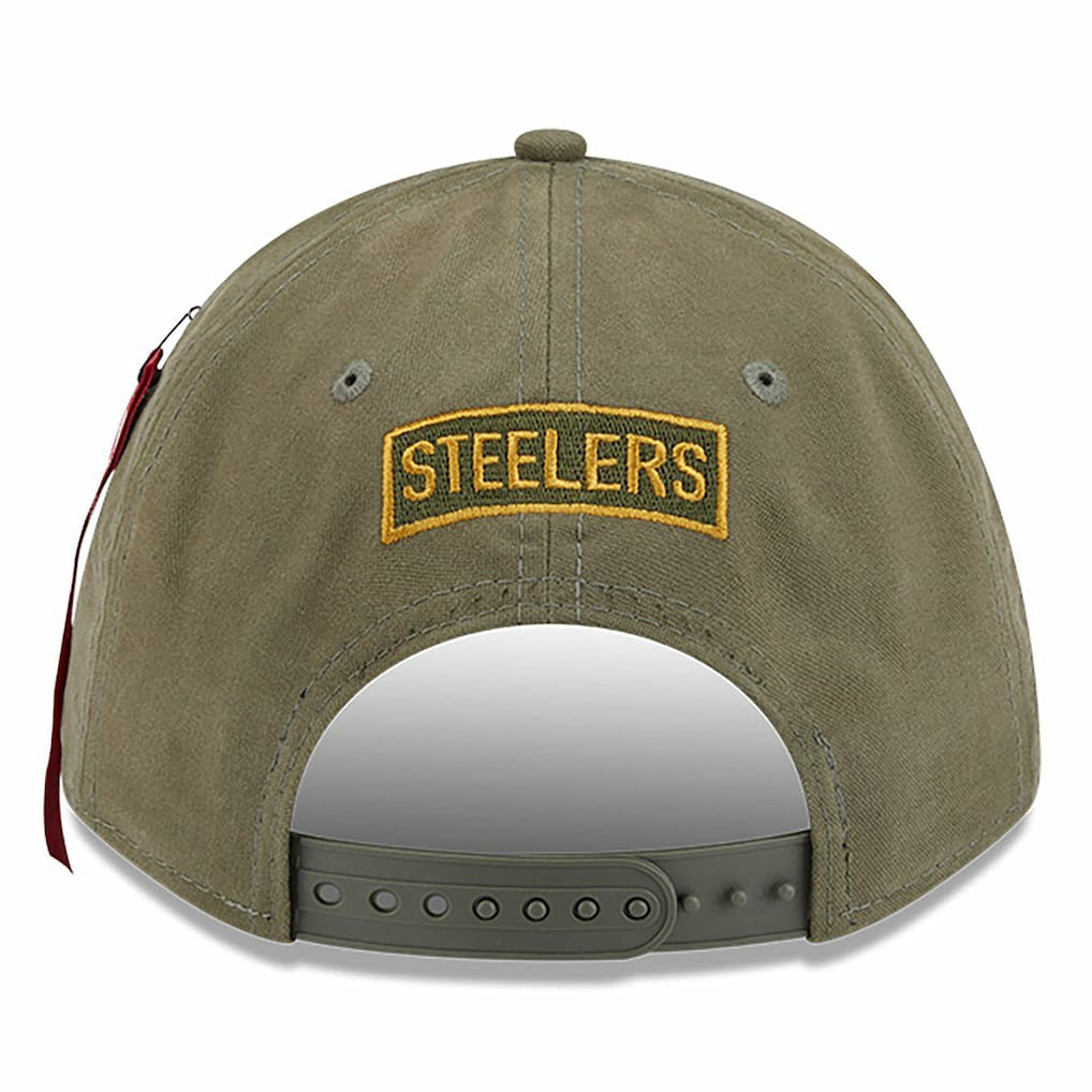 Pittsburgh Steelers New Era x Alpha Industries A-Frame 9FORTY Adjustable Hat - Olive cheap