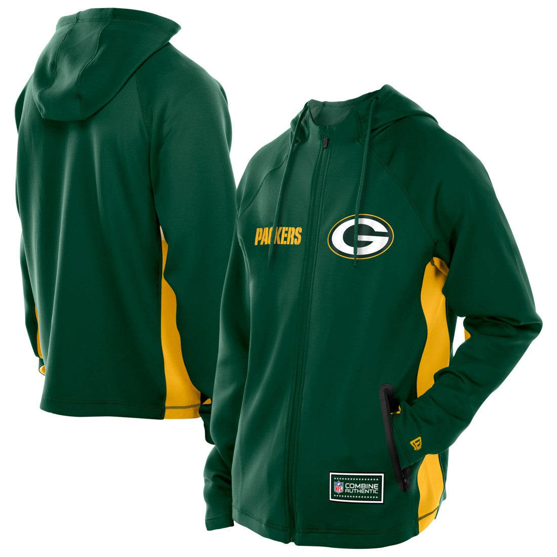 Green Bay Packers New Era Combine Authentic Raglan Scuba Full-Zip Hoodie - Green online