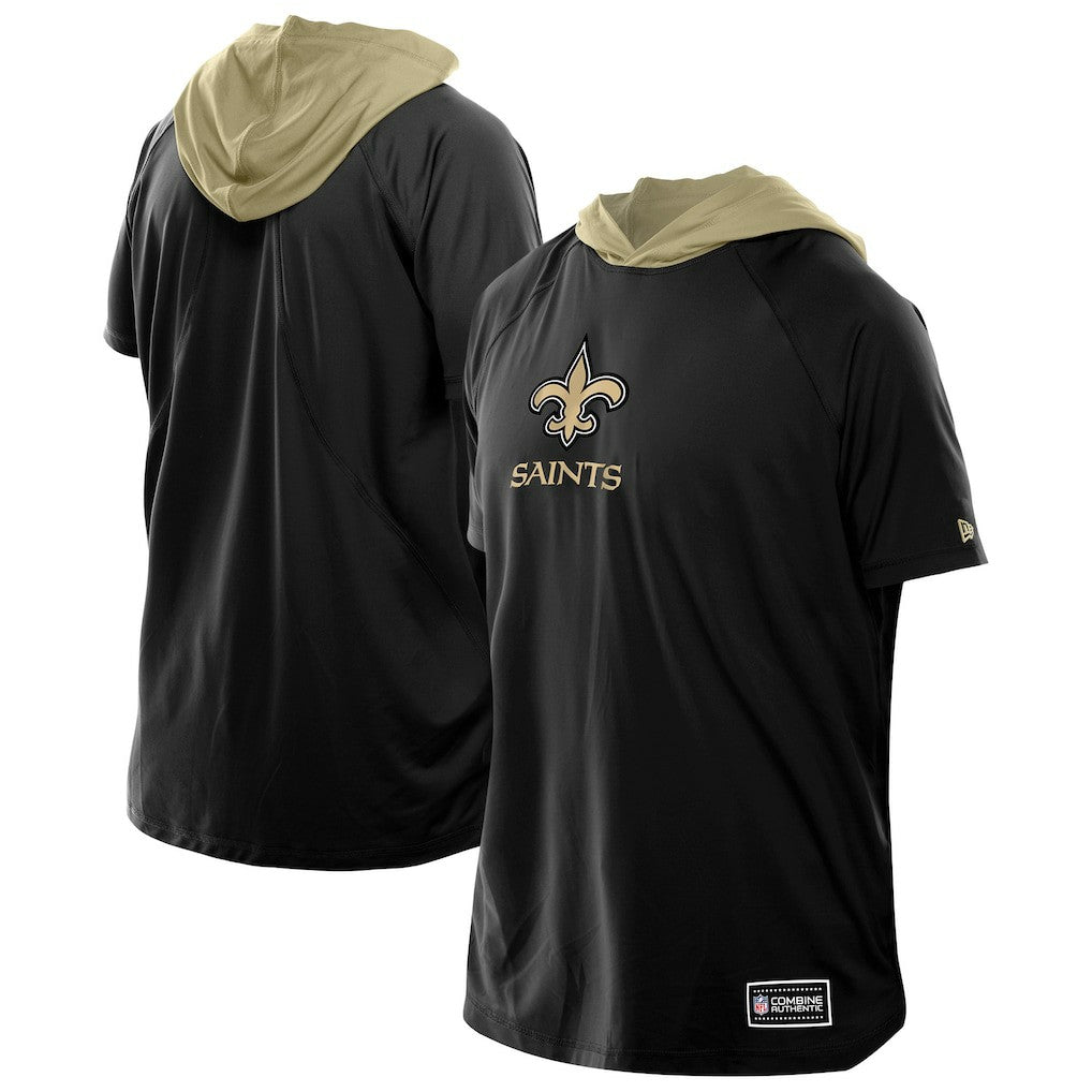 New Orleans Saints New Era Combine Authentic Hooded Raglan Short-Sleeve T-Shirt - Black outlet