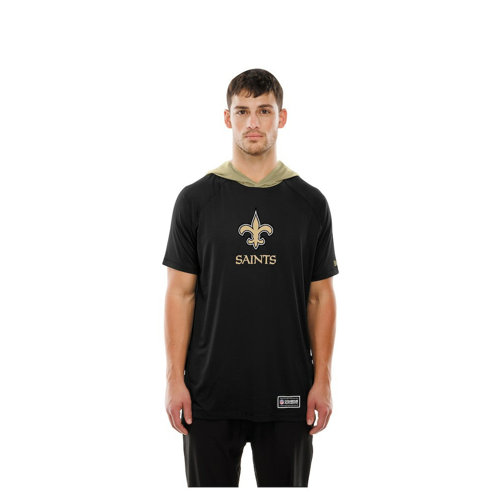 New Orleans Saints New Era Combine Authentic Hooded Raglan Short-Sleeve T-Shirt - Black outlet