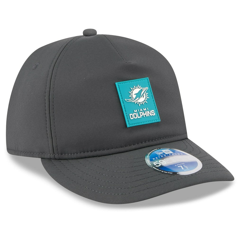 Miami Dolphins New Era 2025 Sideline Cold Weather Retro Crown 59FIFTY Fitted Hat - Charcoal online