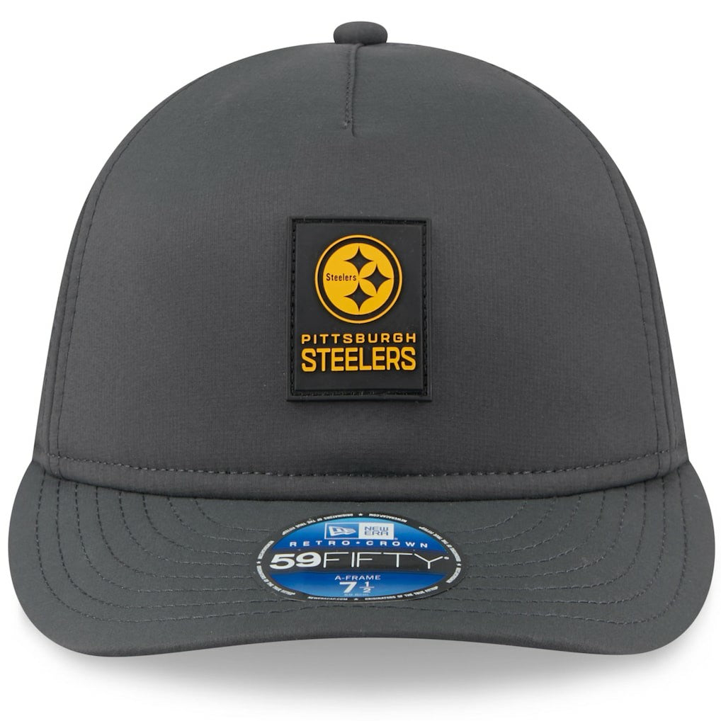 Pittsburgh Steelers New Era 2025 Sideline Cold Weather Retro Crown 59FIFTY Fitted Hat - Charcoal for sale