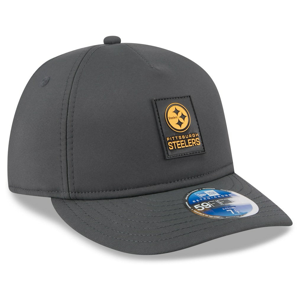 Pittsburgh Steelers New Era 2025 Sideline Cold Weather Retro Crown 59FIFTY Fitted Hat - Charcoal for sale