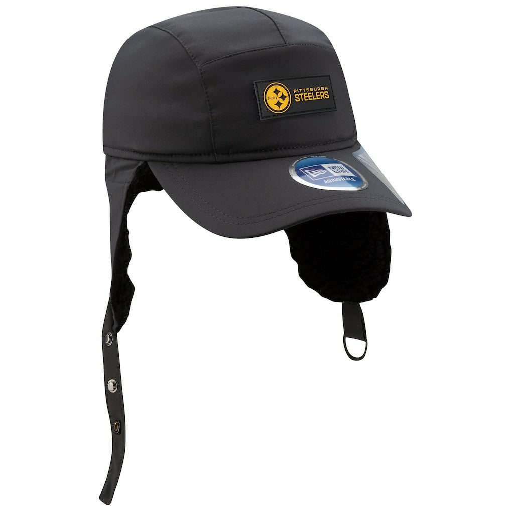 Pittsburgh Steelers New Era 2025 Sideline Cold Weather Runner Dog Ear Adjustable Hat - Charcoal cheap