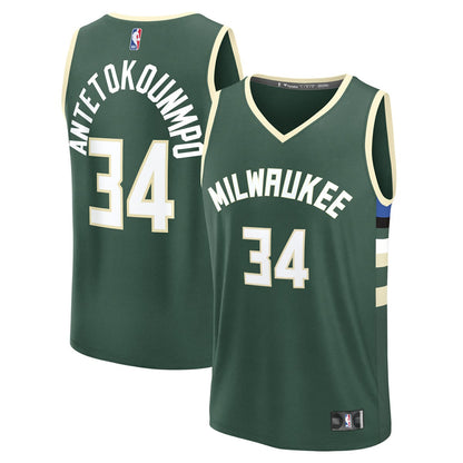 Giannis Antetokounmpo Milwaukee Bucks Fast Break Replica Player Jersey - Icon Edition - Hunter Green | Fanatics outlet