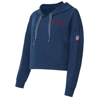 USWNT Concepts Sport Women's Elevation Tri-Blend Long Sleeve Pullover Hoodie - Navy on sale
