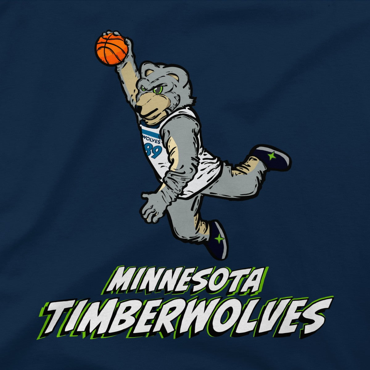 Minnesota Timberwolves Stadium Essentials Youth Mascot Air T-Shirt - Navy online