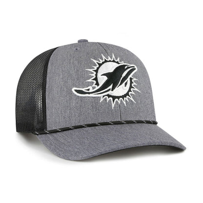 Miami Dolphins '47 Carbon Rope Trucker Adjustable Hat - Heather Charcoal discount