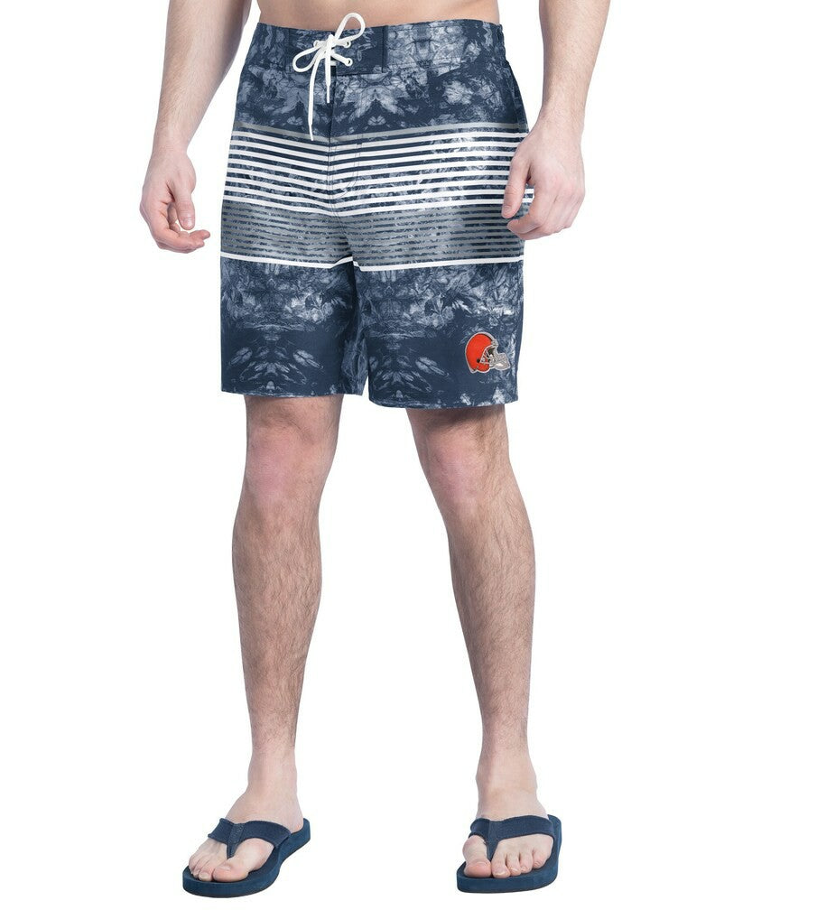 Cleveland Browns G-III Sports by Carl Banks Horizon Volley Swim Shorts - Navy/Gray outlet