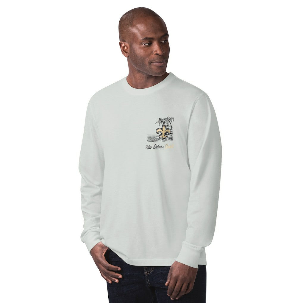 New Orleans Saints Margaritaville It's Five O'Clock Somewhere Long Sleeve T-Shirt - Gray sale