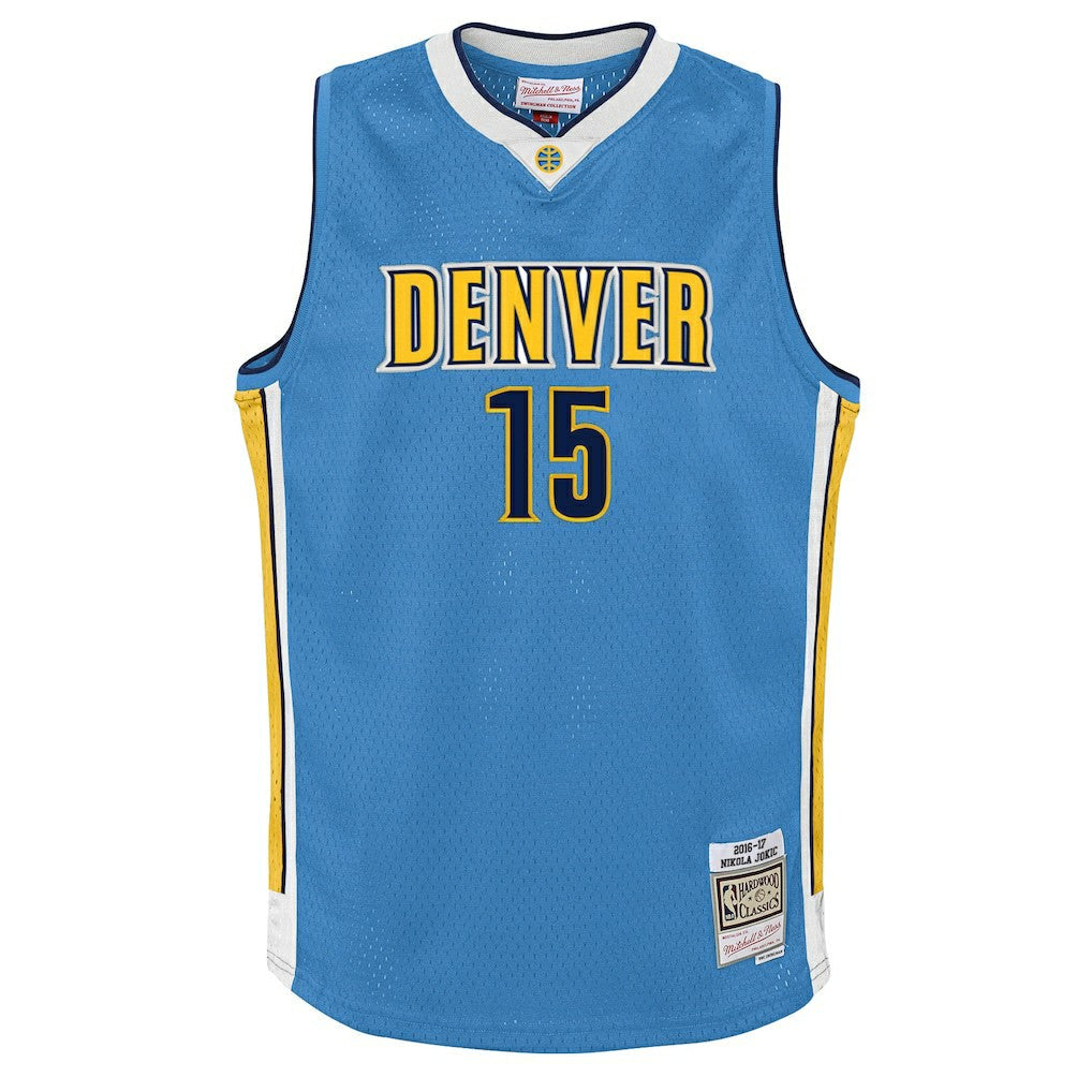Nikola Jokic Denver Nuggets Youth 2016/17 Hardwood Classics Swingman Jersey sale - Light Blue | Mitchell & Ness online