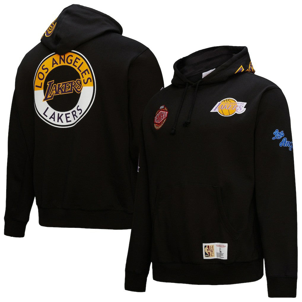 Los Angeles Lakers Hardwood Classics Blackout Collection Pullover Hoodie - Black | Mitchell & Ness shop