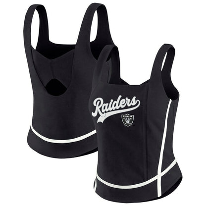 Las Vegas Raiders WEAR by Erin Andrews Women's Square Neck Tank Top - Black sale