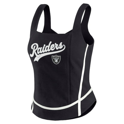 Las Vegas Raiders WEAR by Erin Andrews Women's Square Neck Tank Top - Black sale