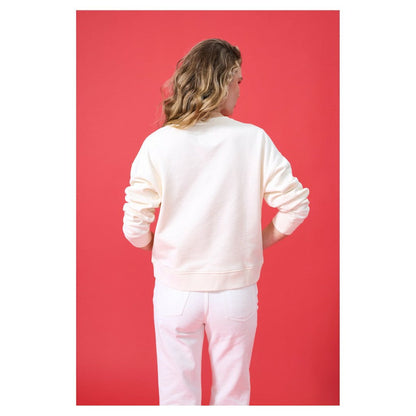 New York Yankees Terez Women's Oversized Gemstone Logo Sweatshirt - Cream