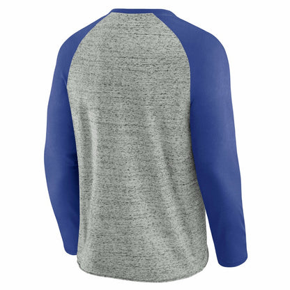 Kansas City Royals Darius Rucker Collection Raw Edge Raglan Long Sleeve Baseball T-Shirt - Heather Gray