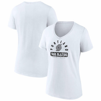 Portland Trail Blazers Women's Bench Warmer V-Neck T-Shirt - White | Fanatics shop