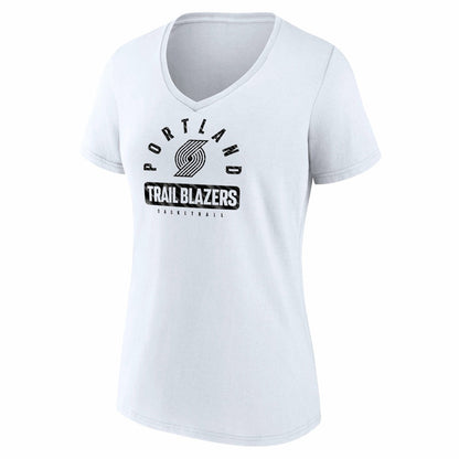 Portland Trail Blazers Women's Bench Warmer V-Neck T-Shirt - White | Fanatics shop