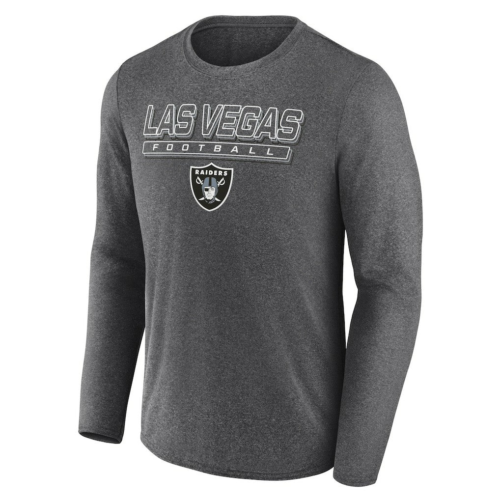 Las Vegas Raiders Fundamentals Long Sleeve T-Shirt - Heather Charcoal sale
