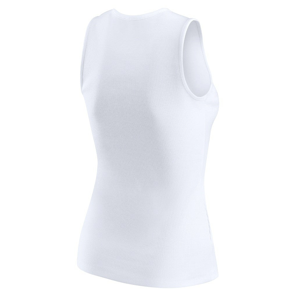 New Orleans Saints WEAR by Erin Andrews Women's Ribbed Graphic Tank Top - White on sale