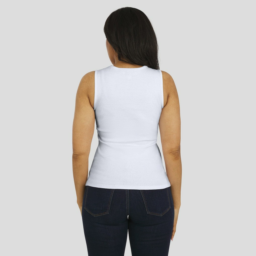 New Orleans Saints WEAR by Erin Andrews Women's Ribbed Graphic Tank Top - White on sale