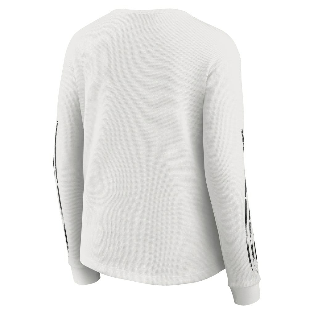 Las Vegas Raiders WEAR by Erin Andrews Women's Graphic Waffle Long-Sleeve T-Shirt - White for sale