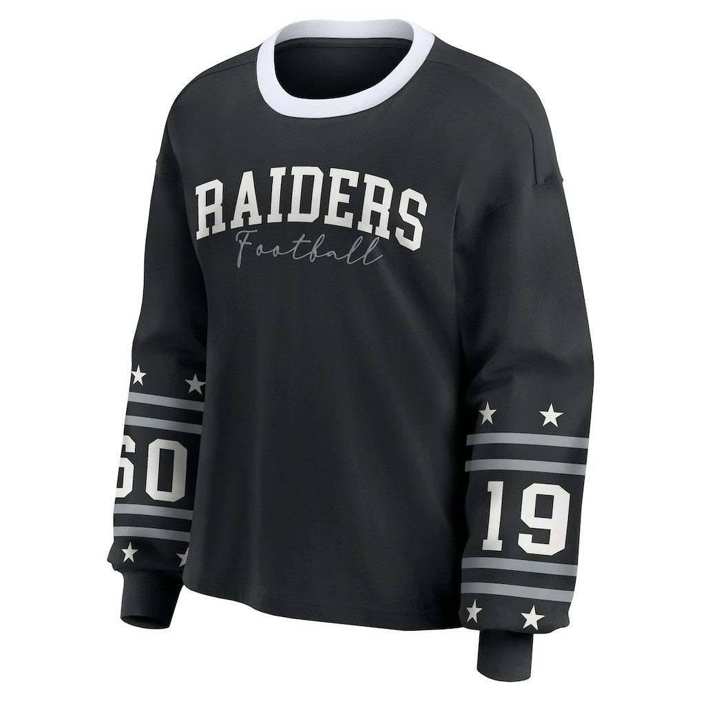 Las Vegas Raiders WEAR by Erin Andrews Women's Sport Long-Sleeve T-Shirt - Black outlet