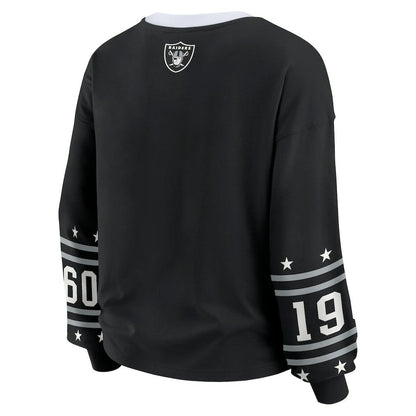 Las Vegas Raiders WEAR by Erin Andrews Women's Sport Long-Sleeve T-Shirt - Black outlet