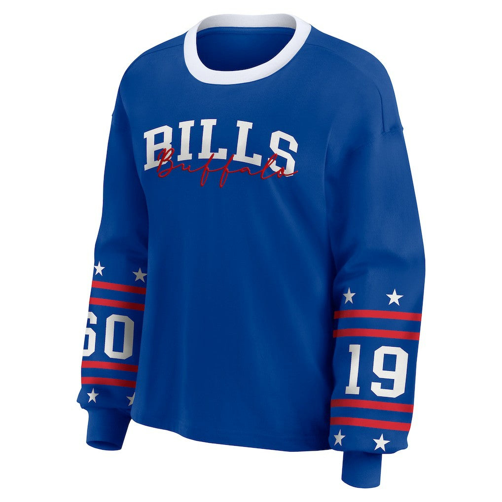 Buffalo Bills WEAR by Erin Andrews Women's Plus Size Sport Long-Sleeve T-Shirt - Royal on sale