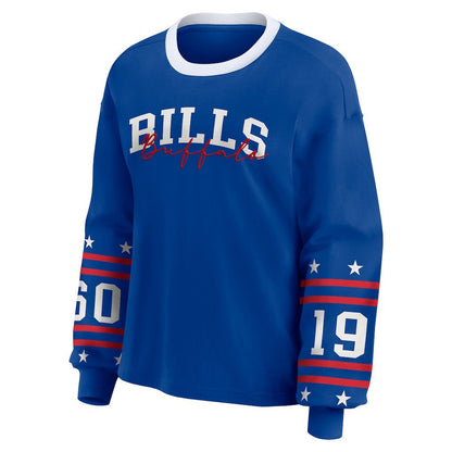 Buffalo Bills WEAR by Erin Andrews Women's Plus Size Sport Long-Sleeve T-Shirt - Royal on sale
