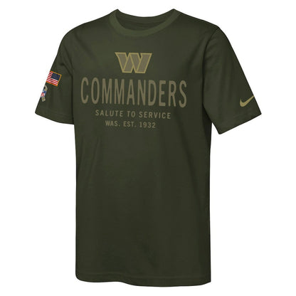 Washington Commanders Youth 2025 Salute to Service Sideline Dri-FIT T-Shirt - Olive | Nike on sale