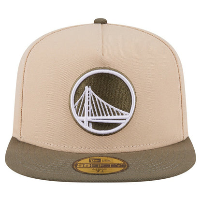 Golden State Warriors Color Pack Two-Tone 59FIFTY A-Frame Fitted Hat - Tan | New Era sale