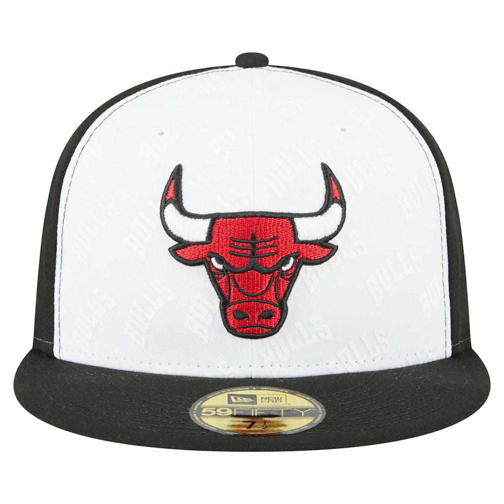 Chicago Bulls Repeat 59Fifty Fitted Hat - White/Black | New Era shop