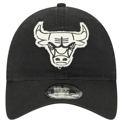 Chicago Bulls Stamp Fabric Applique 9TWENTY Adjustable Hat - Black | New Era sale