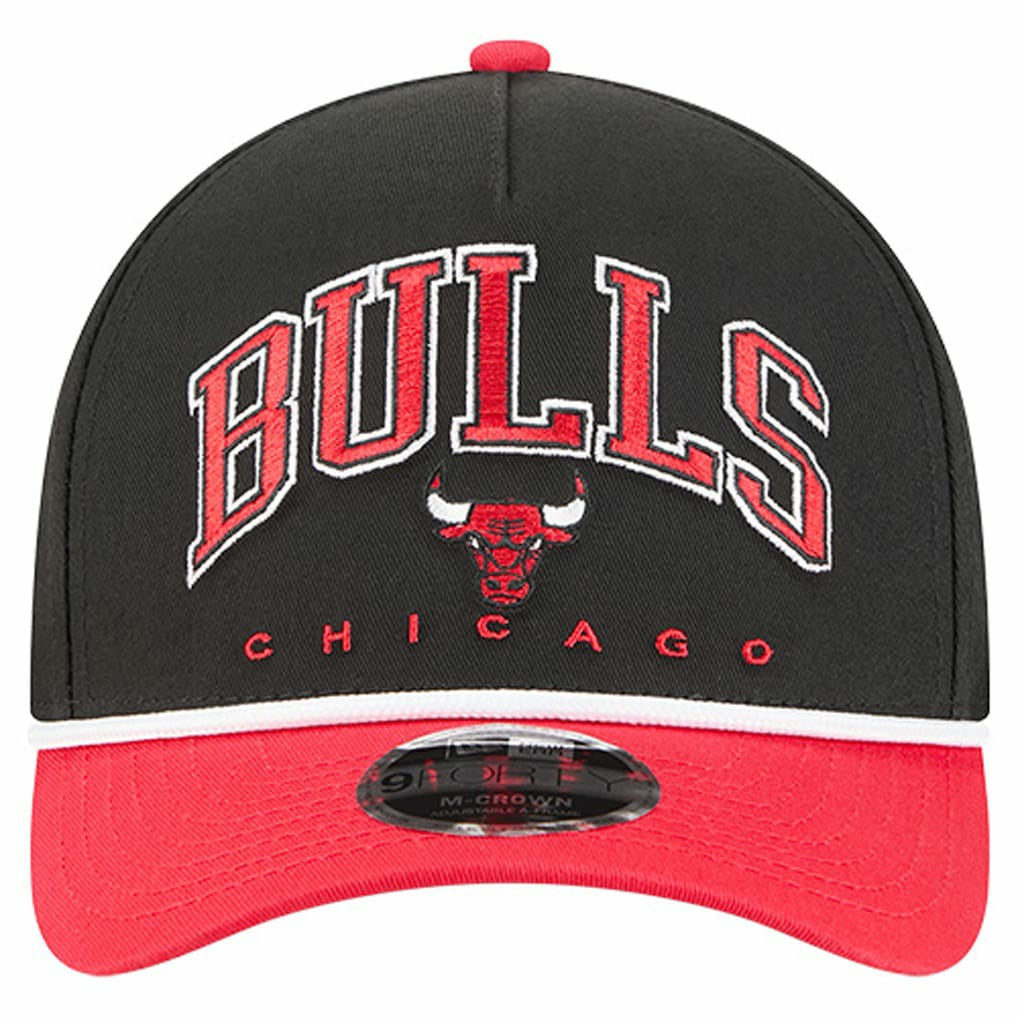 Chicago Bulls Bold Arch COOLERA 9FORTY A-Frame M-Crown Adjustable Hat - Black | New Era for sale