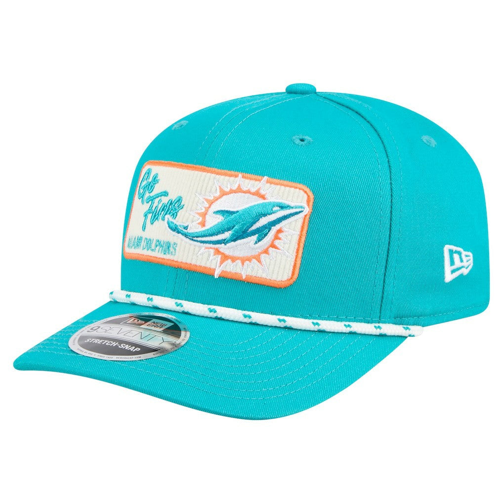 Miami Dolphins New Era Chant 9SEVENTY Stretch-Snap Hat - Aqua online