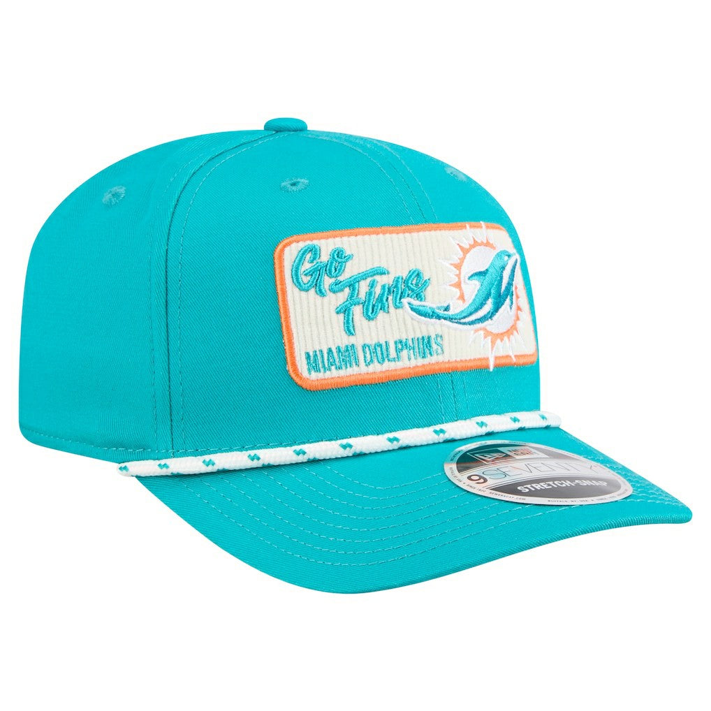 Miami Dolphins New Era Chant 9SEVENTY Stretch-Snap Hat - Aqua online
